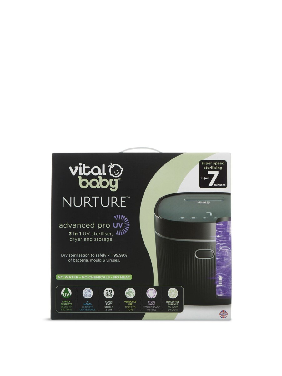 Kids Vital Baby Feeding & Healthcare | Vital Baby Nurture Advanced Pro Uv Steriliser & Dryer Onyx Black