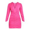 Women Rixo Dresses | Golden Dress Rennie Rose Jacquard Pink