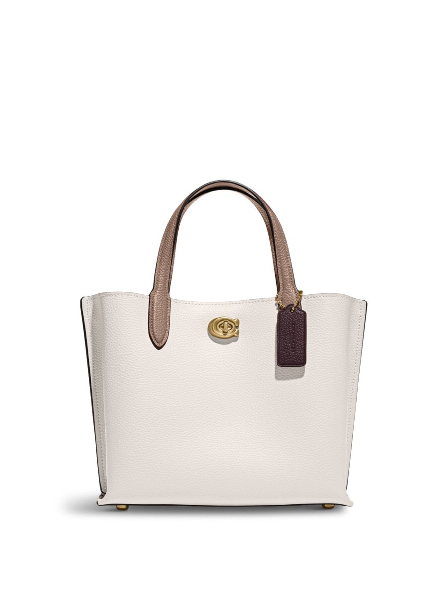 Women COACH Tote Bags | Willow Tote 24 In Colorblock Chalk Multi