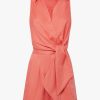 Women REISS Jumpsuits & Playsuits | Suki Sleeveless Linen Playsuit Pink