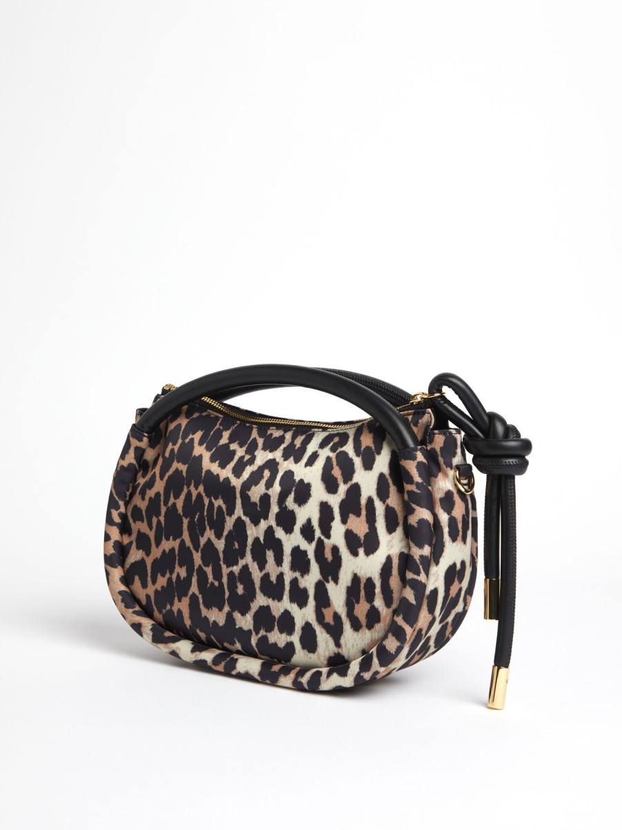 Women GANNI Cross Body Bags | Knot Mini Bag Print Leopard