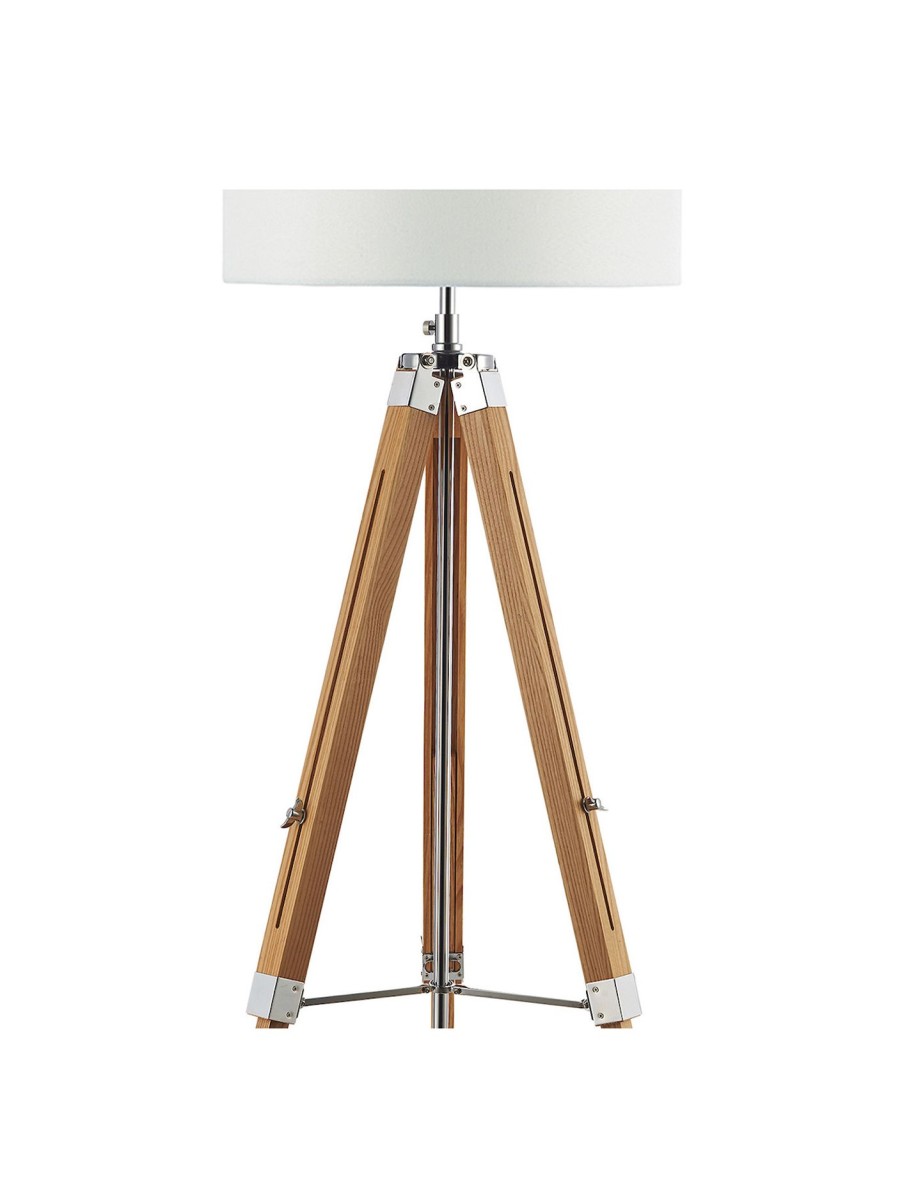 Home & Tech Dar Lighting Floor Lamps | Easel Tripod Floor Lamp Base Brown