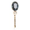 Women Jennifer Behr Hair Accessories | Tula Oval Crystal And Pearl Bobby Pin Sapphire