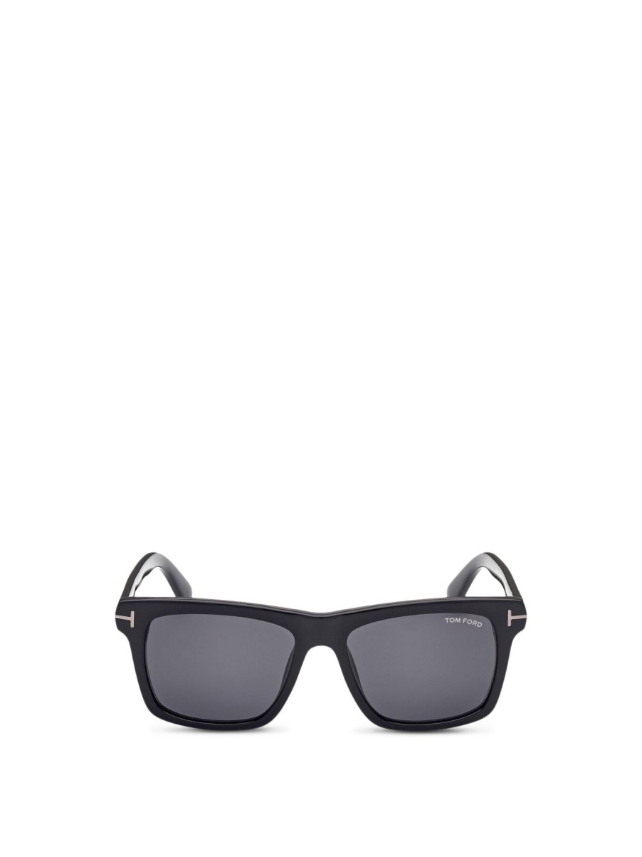 Men Tom Ford Men's Men'S Sunglasses | Buckley 02 Acetate Mens Sunglasses Shiny Black/Smoke