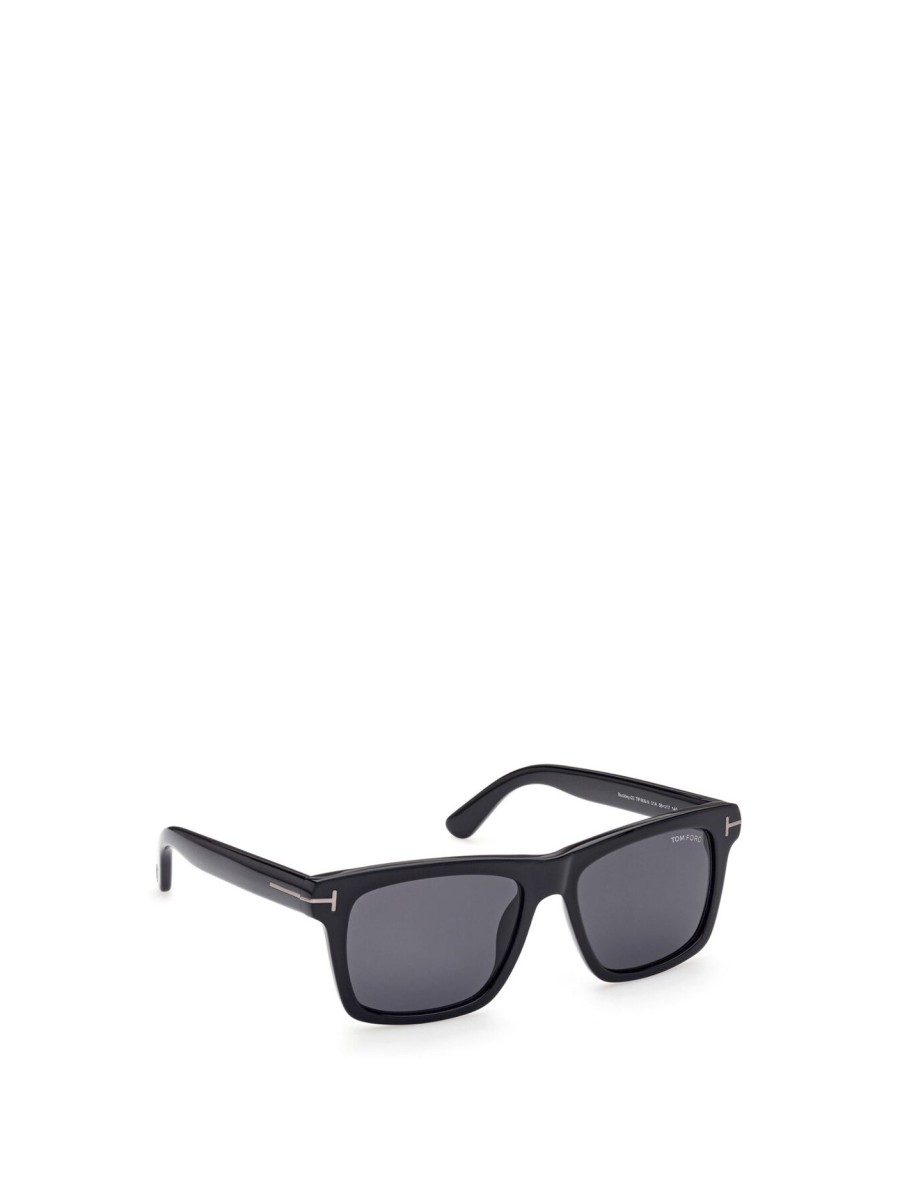 Men Tom Ford Men's Men'S Sunglasses | Buckley 02 Acetate Mens Sunglasses Shiny Black/Smoke