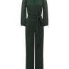 Women Forever New Jumpsuits & Playsuits | Natalya Long Sleeve Jumpsuit Dark Green