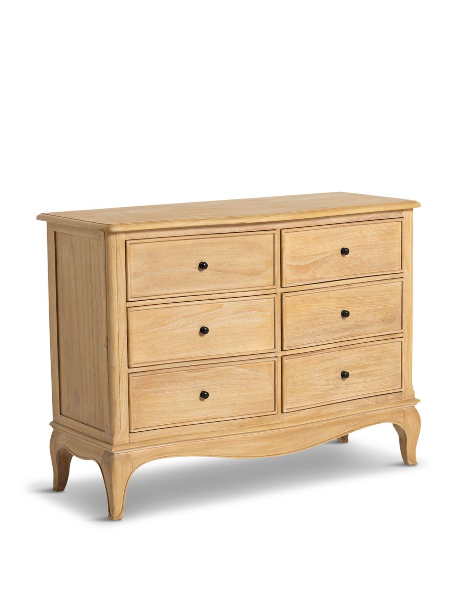 Furniture & Outdoor Barker and Stonehouse Chest Of Drawers | Cecile Light Wooden French Style 6 Drawer Chest