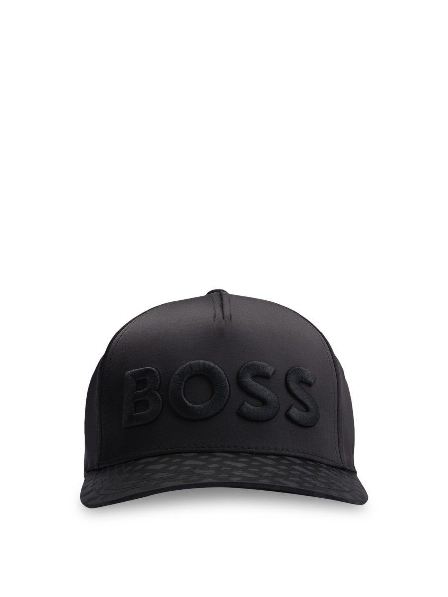 Men BOSS Hats | Sevile Logo Embroidered Cap Black