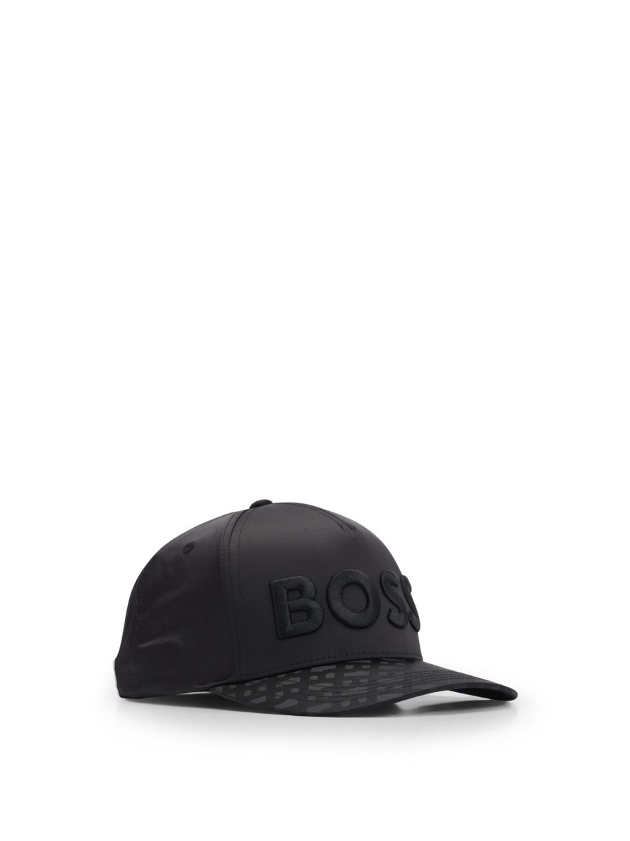 Men BOSS Hats | Sevile Logo Embroidered Cap Black