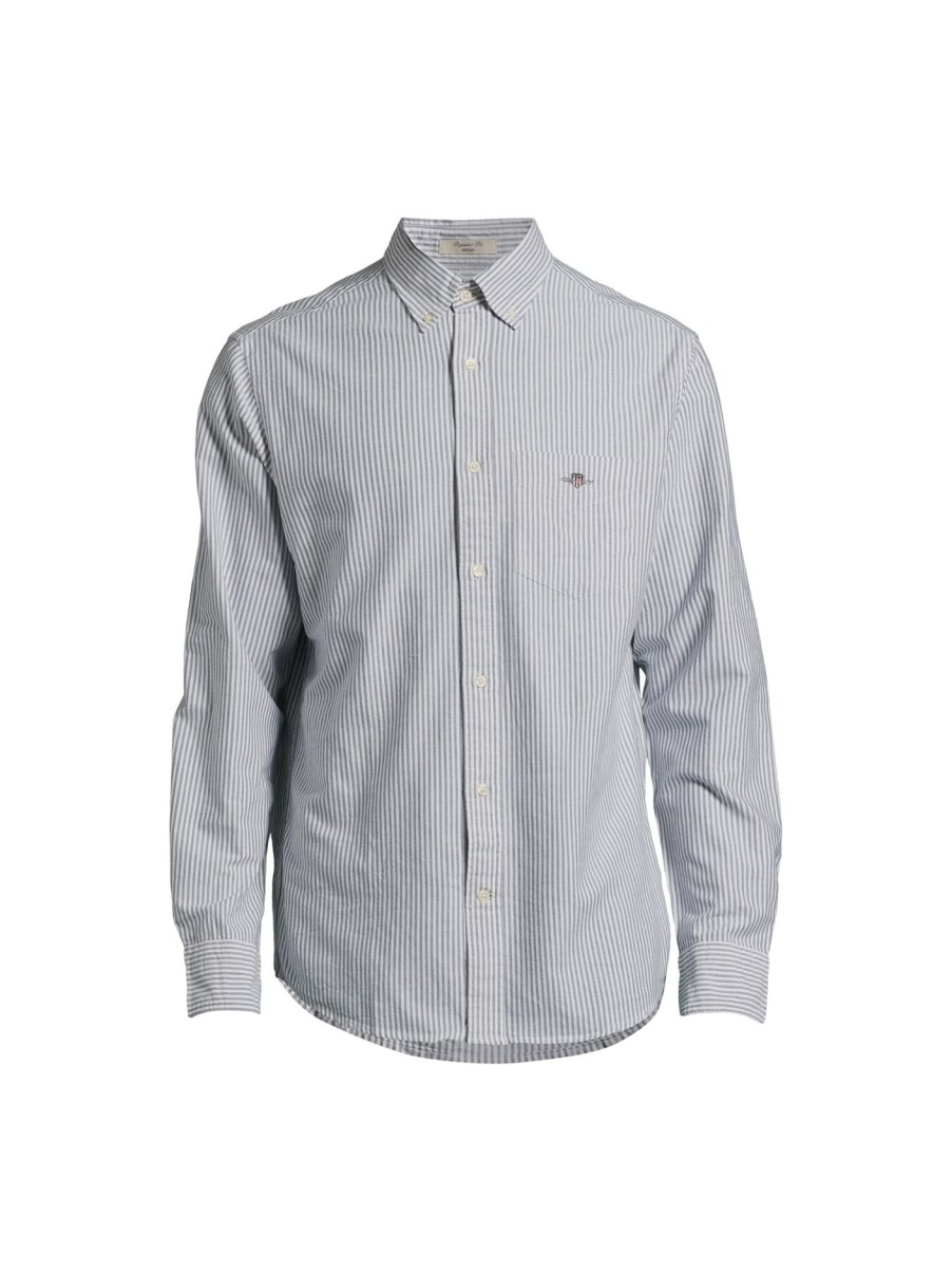 Men GANT Shirts | Oxford Banker Stripe Shirt Persian Blue