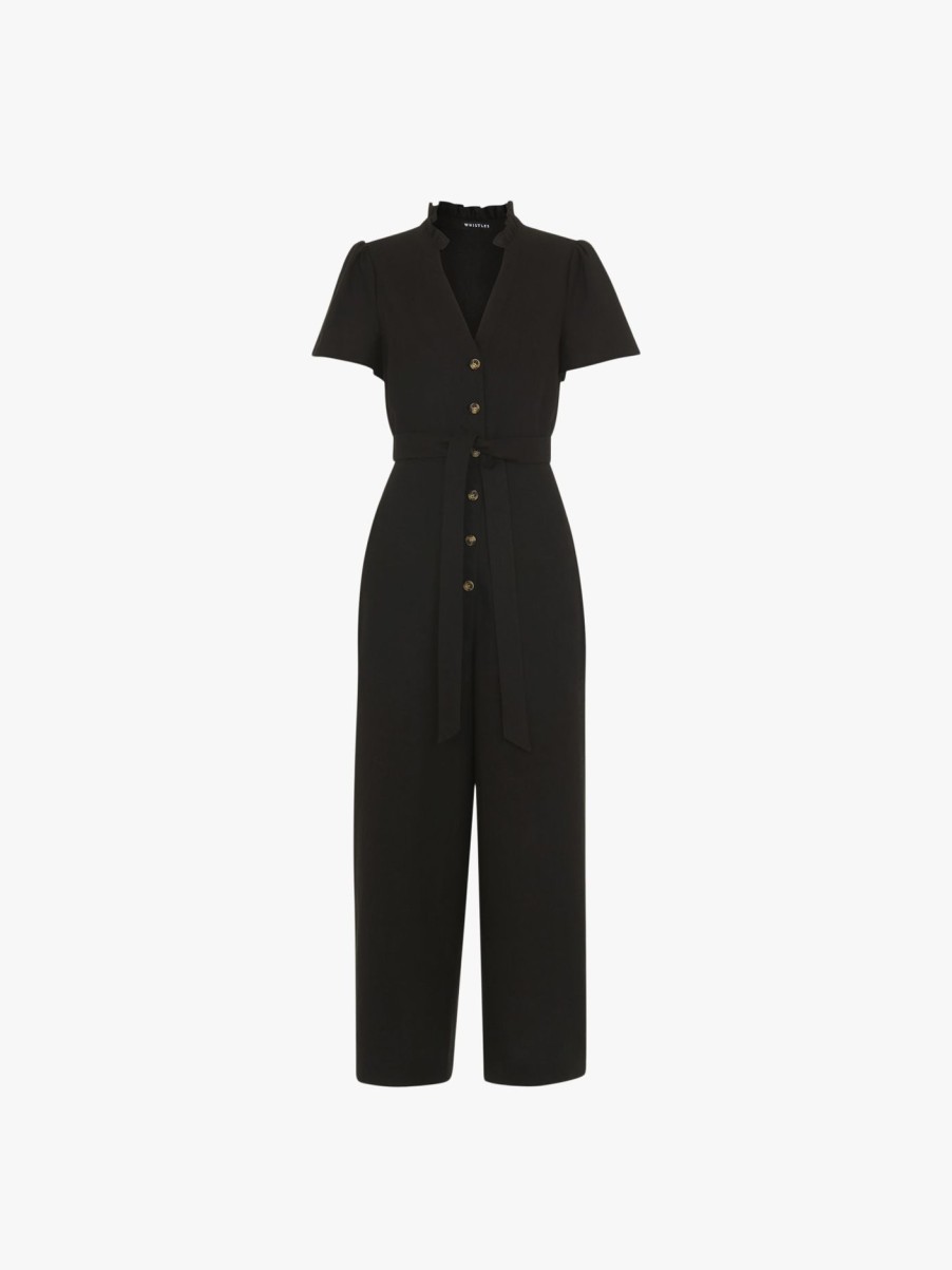 Women Whistles Jumpsuits & Playsuits | Emmie Linen Jumpsuit Black