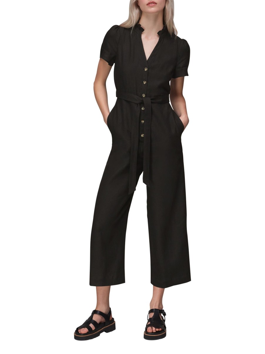 Women Whistles Jumpsuits & Playsuits | Emmie Linen Jumpsuit Black