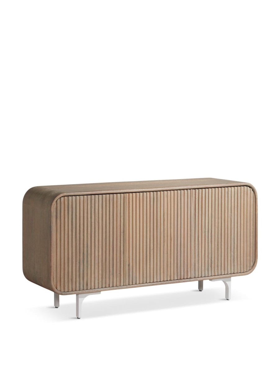 Furniture & Outdoor Barker and Stonehouse Wardrobes | Femi 3 Door Sideboard With Slatted Hinged Wood Doors