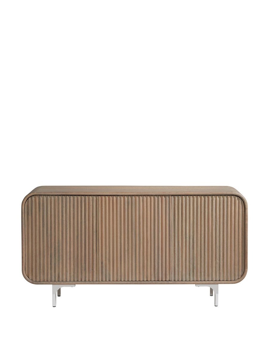 Furniture & Outdoor Barker and Stonehouse Wardrobes | Femi 3 Door Sideboard With Slatted Hinged Wood Doors