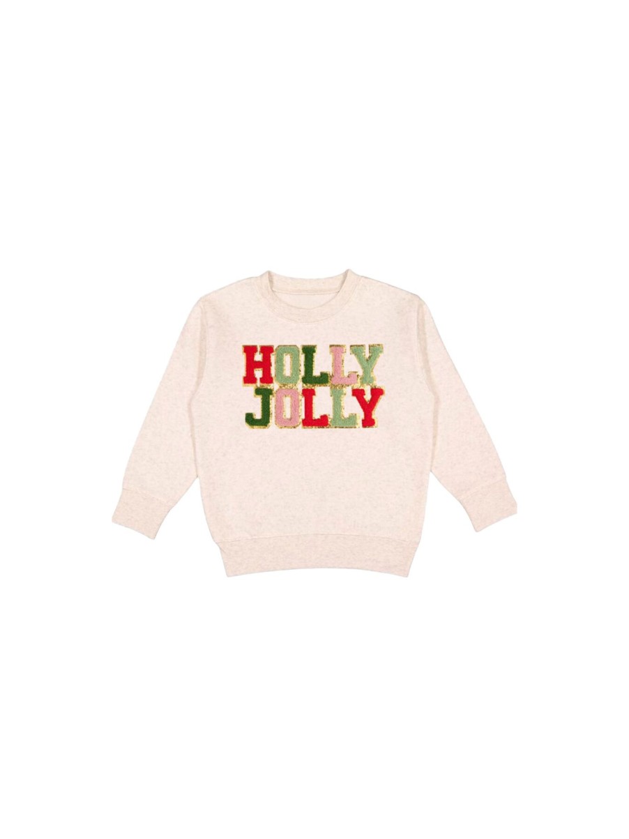 Kids Sweet Wink Sweatshirts & Knitwear | Holly Jolly Patch Toddler Crewneck Natural