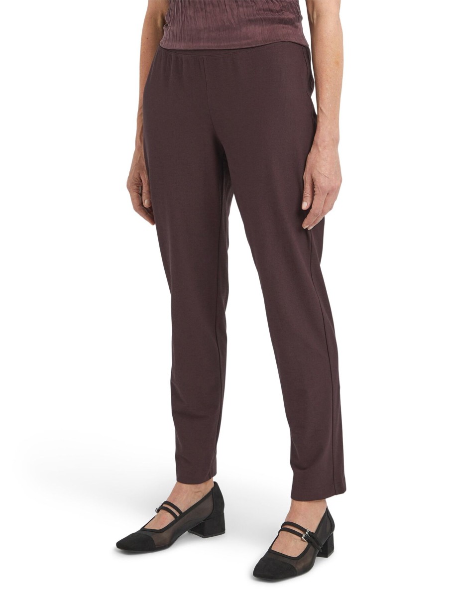 Women Eileen Fisher Trousers & Shorts | Slim Ankle Pant Cassis