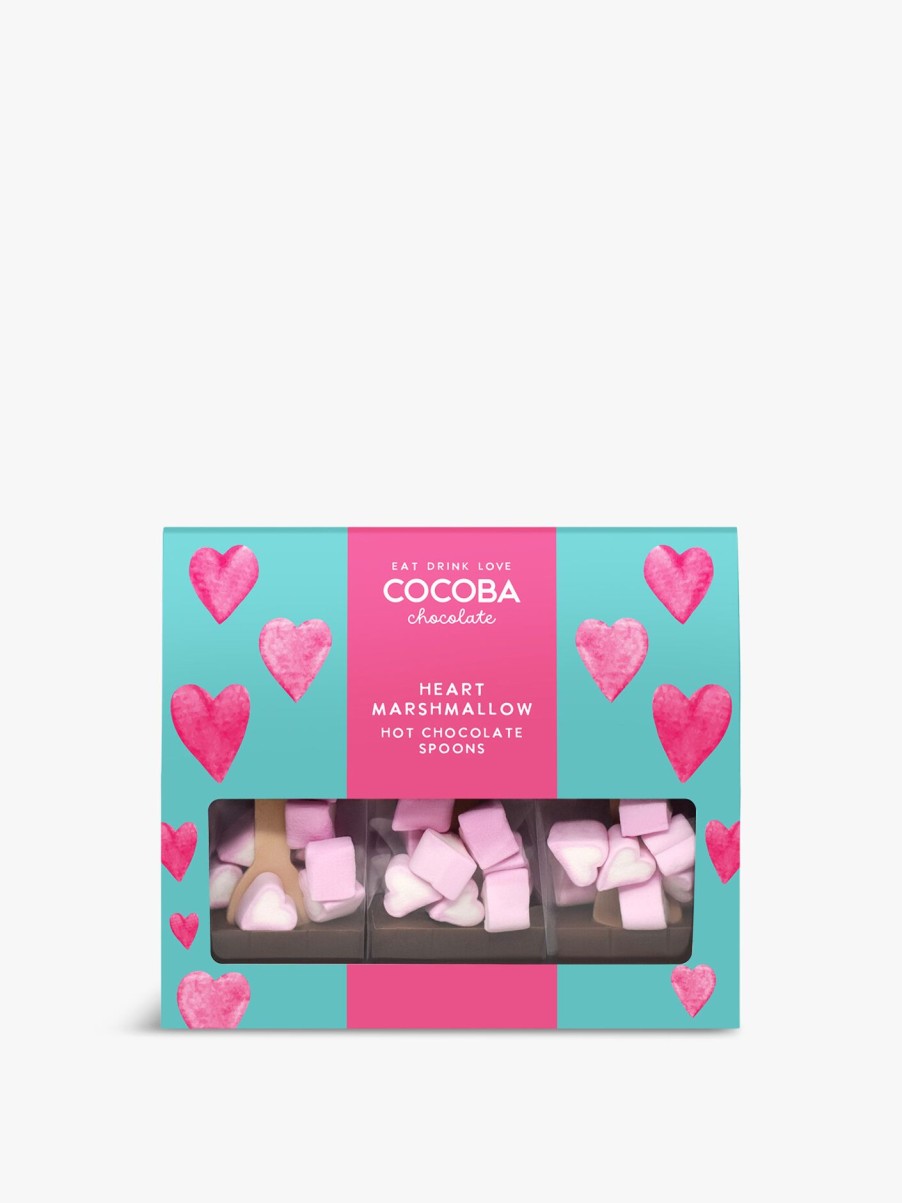 Food & Drink Cocoba Chocolate | Heart Marshmallow Milk Hot Chocolate Spoons 3 Pack