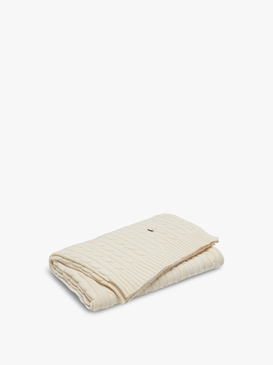 Home & Tech Ralph Lauren Home Cushions & Textiles | Rl Cable Throw Cream