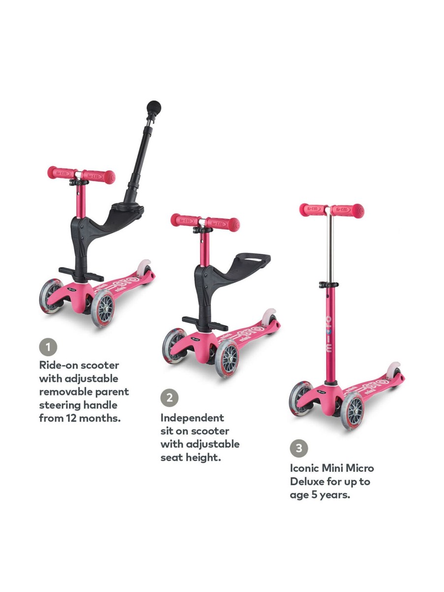 Kids Micro Scooters Scooters & Outdoor Toys | Mini Micro 3 In 1 Deluxe Push Along Scooter