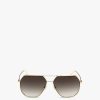 Men Tom Ford Men's Men'S Sunglasses | Gilles 02 Metal Mens Sunglasses Shiny Deep Gold/Gradient Smoke