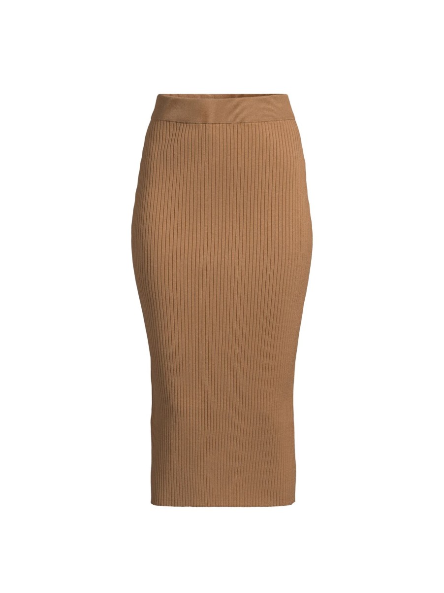 Women Weekend Max Mara Skirts | Calotta Knitted Midi Skirt Brown