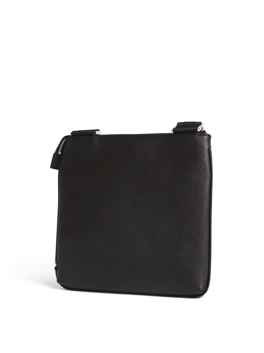 Men BOSS | Envelope Bag With Signature Stripe And Logo Detail Black