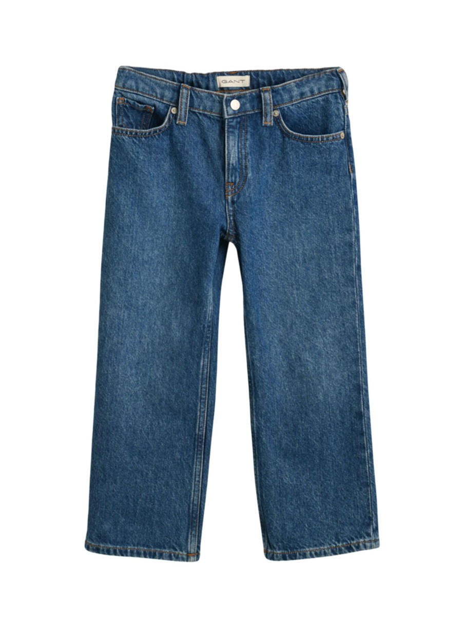 Kids GANT Bottoms | Relaxed Fit Jeans Semi Light Blue