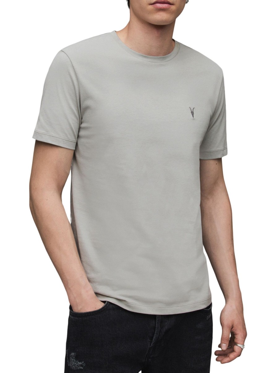 Men AllSaints T-Shirts | Brace Ss Crew Cloudy Green