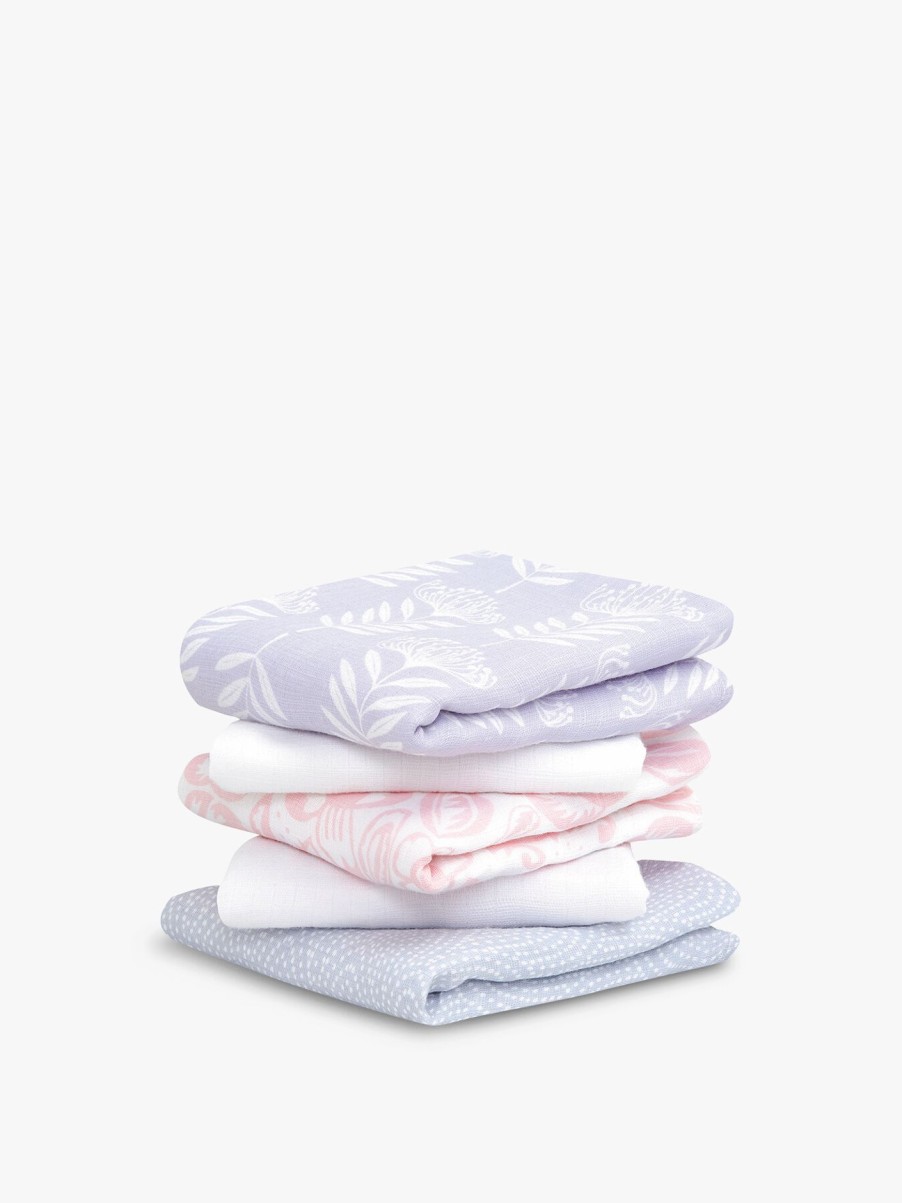 Kids aden + anais Feeding & Healthcare | Muslin Squares 5-Pack Damsel