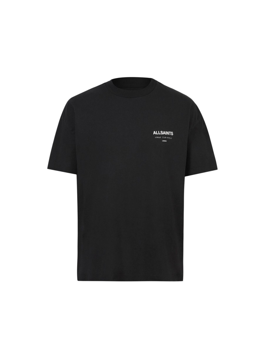 Men AllSaints T-Shirts | Underground Ss Crew Jet Black