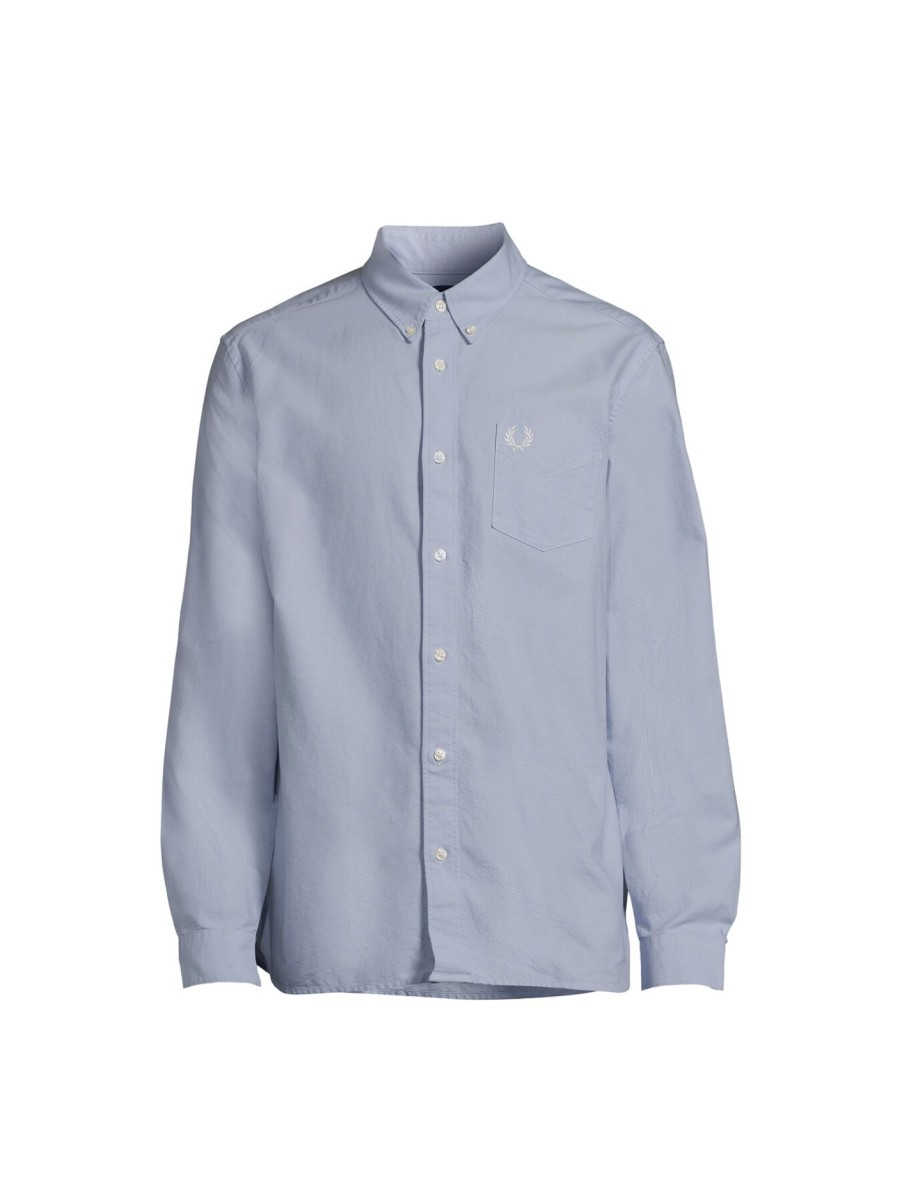 Men Fred Perry Shirts | Oxford Shirt Light Smoke