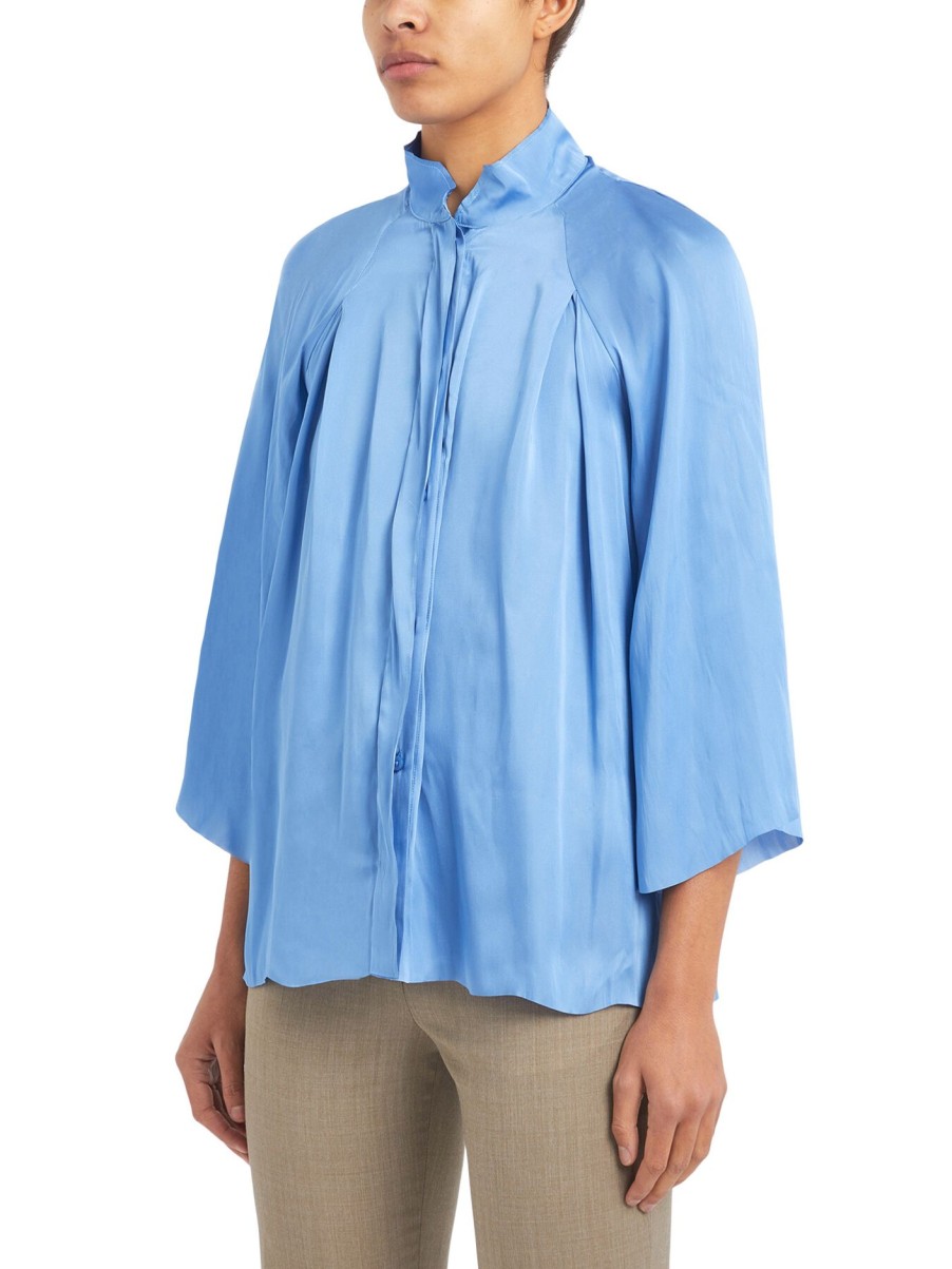 Women DAY Birger et Mikkelsen Tops | Jules Modern Drape Top Silver Lake Blue