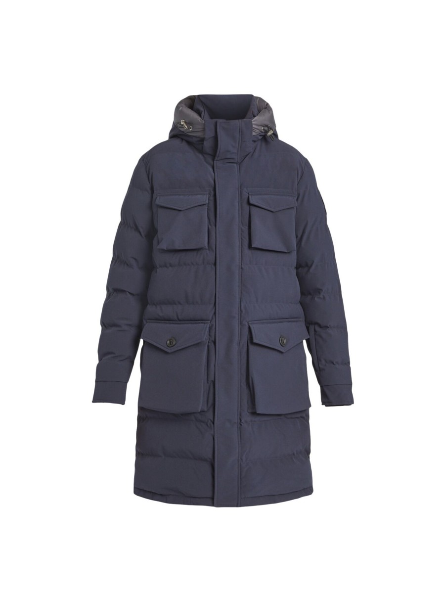 Men Sandbanks Coats & Jackets | Branksome Long Puffer Jacket Navy