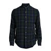 Men Polo Ralph Lauren Shirts | Double Face Custom Fit Check Shirt Green/Navy Multi