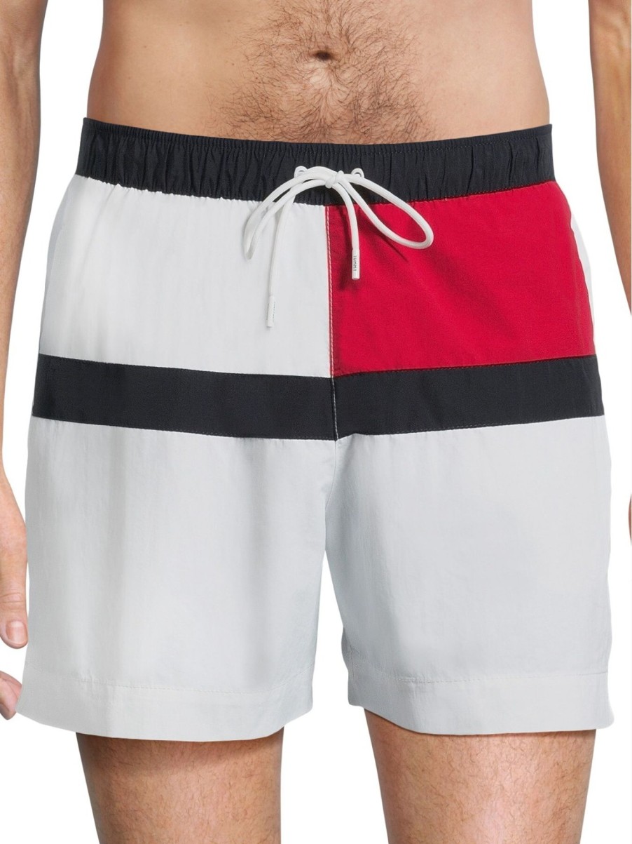 Men Tommy Hilfiger Swimwear | Medium Drawstring White