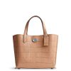 Women COACH Tote Bags | Embossed Croc Willow Tote 24 Lh/Buff Multi