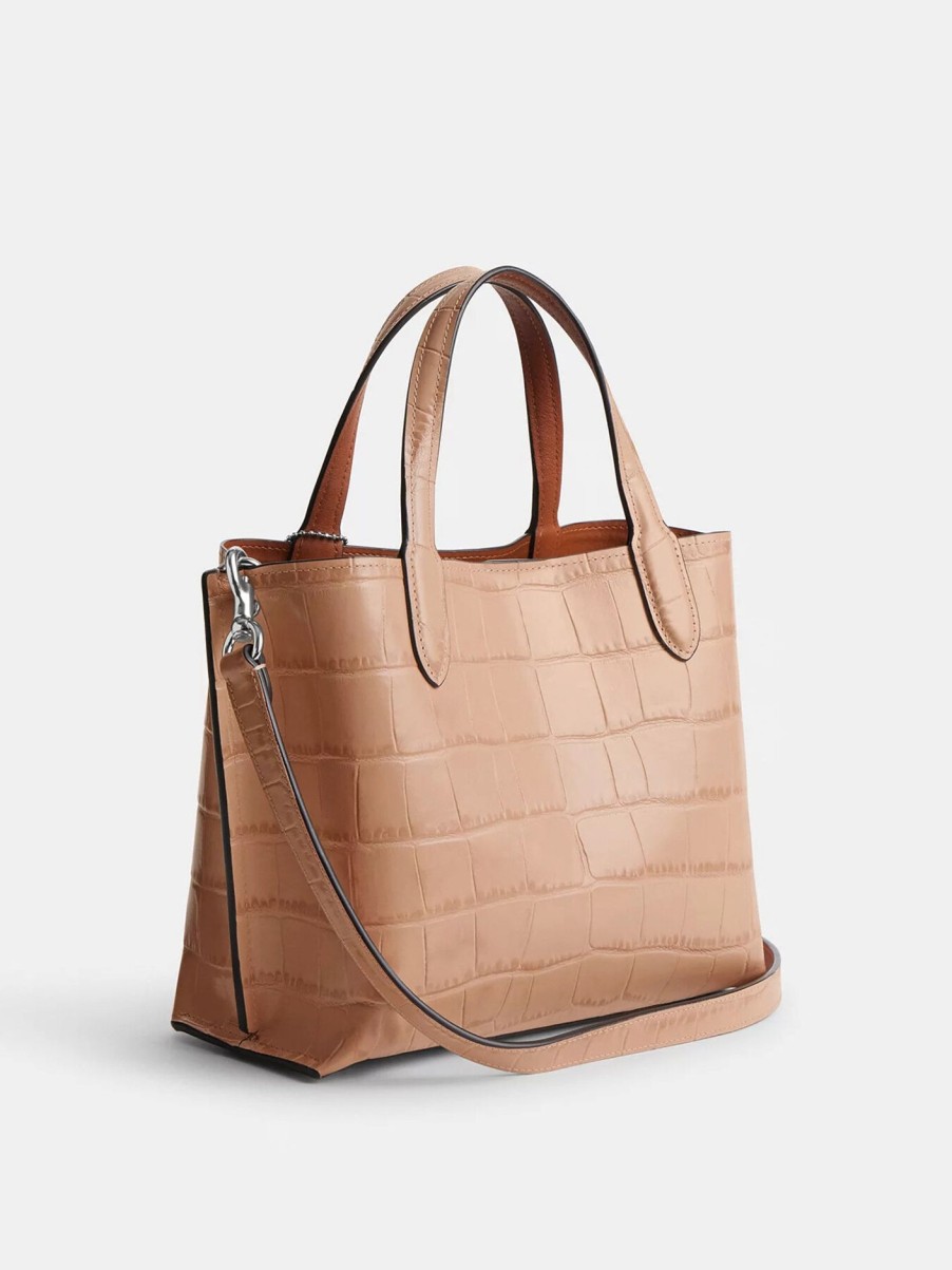 Women COACH Tote Bags | Embossed Croc Willow Tote 24 Lh/Buff Multi