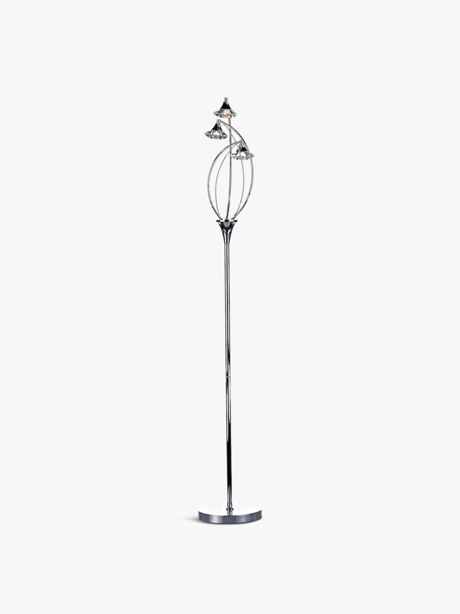 Home & Tech Dar Lighting Floor Lamps | Luther 3 Light Floor Lamp Silver