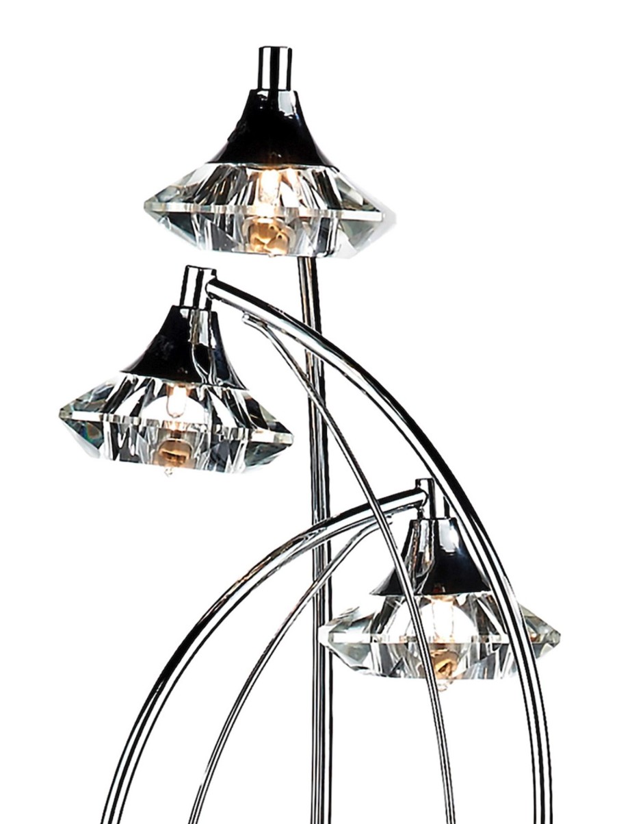 Home & Tech Dar Lighting Floor Lamps | Luther 3 Light Floor Lamp Silver