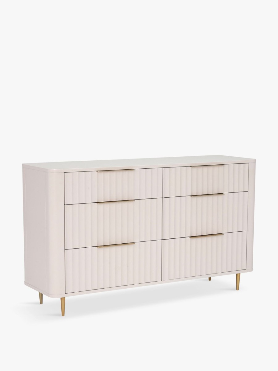 Furniture & Outdoor Barker and Stonehouse Chest Of Drawers | Lucia 6 Drawer Wide Chest White Mahogany