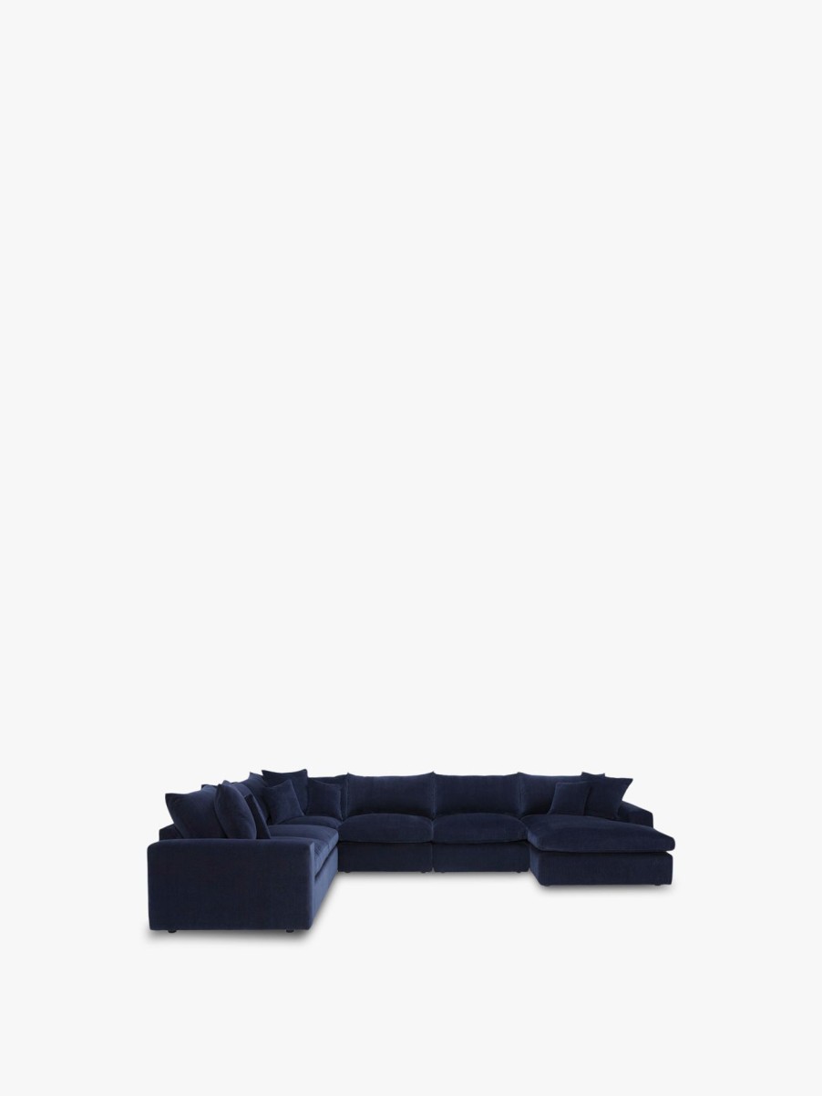 Furniture & Outdoor Barker and Stonehouse Sofas | Alaska Modular Corner Sofa, Dusk Indigo Blue