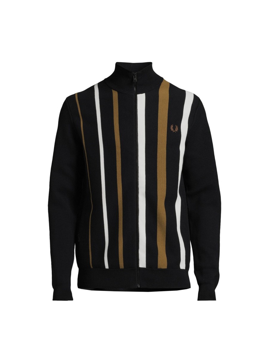 Men Fred Perry Polo & Rugby Shirts | Gradient Stripe Long Sleeve Polo Shirt Navy