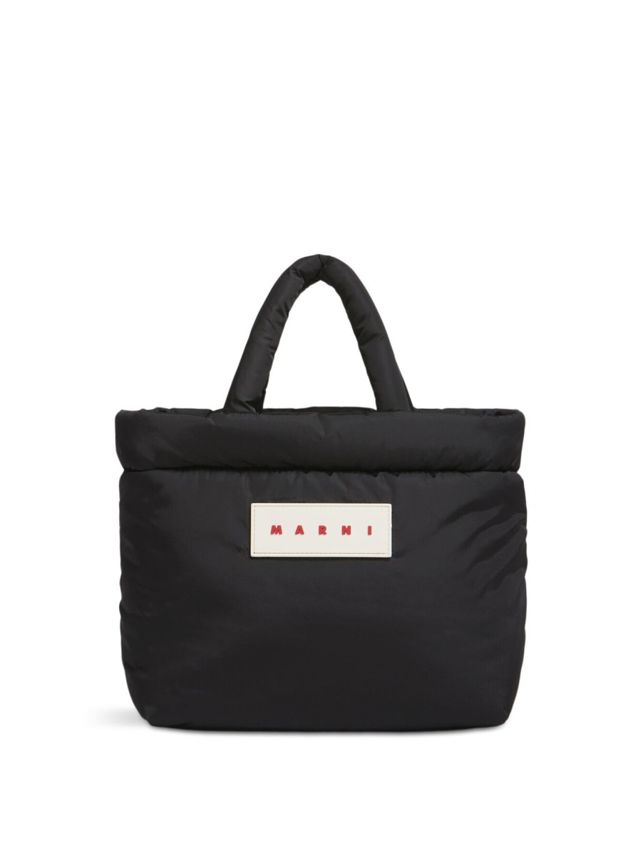 Women Marni Tote Bags | Nylon Tote Ew Black