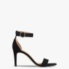 Women LK Bennett Sandals | Ivy Suede Single Strap Sandals Black