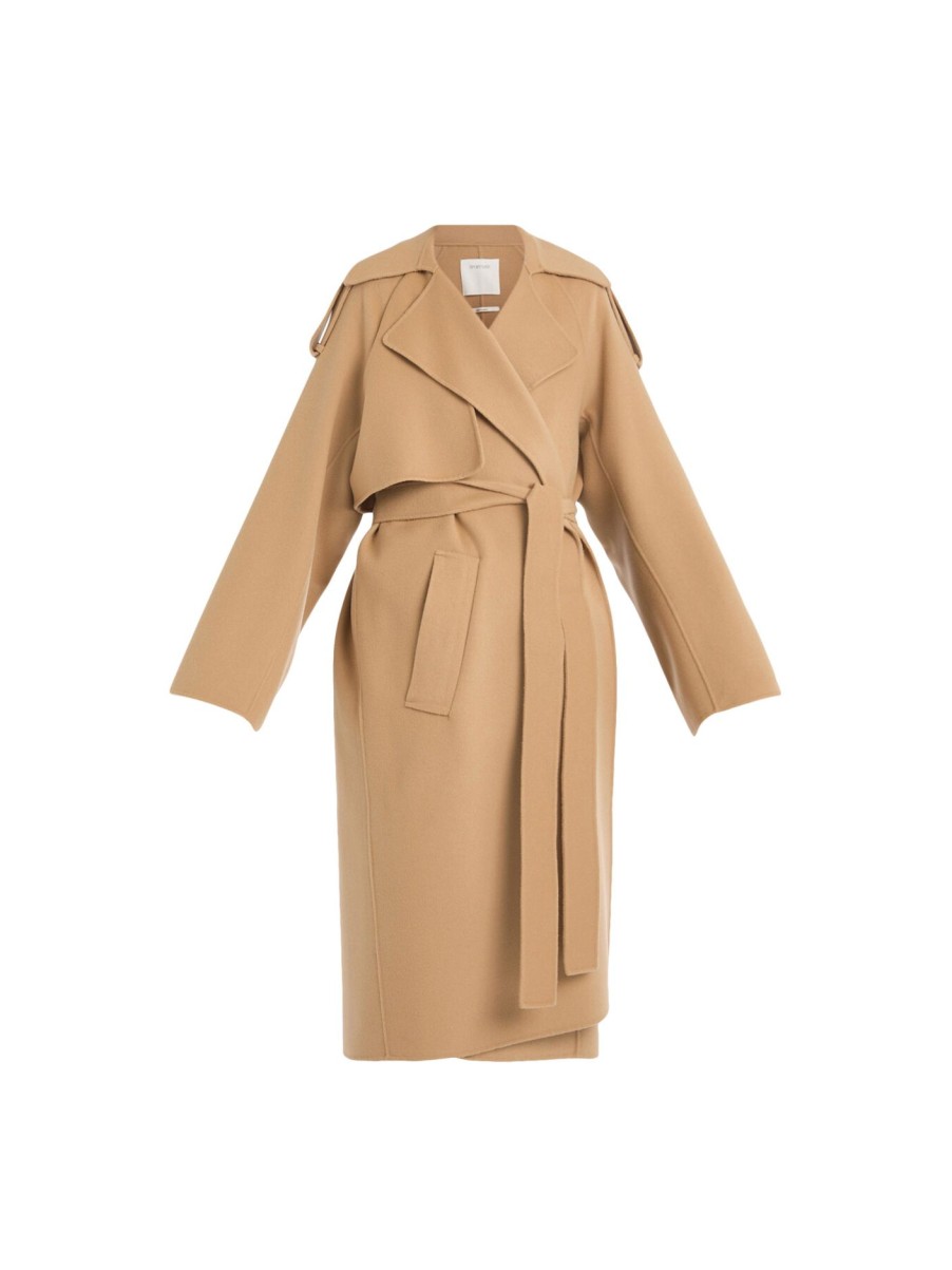 Women SportMax Coats & Jackets | Fiore Oversized Coat Beige