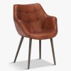 Furniture & Outdoor Barker and Stonehouse Dining Chairs | Birinus Leather Dining Chair, Light Matt Brown