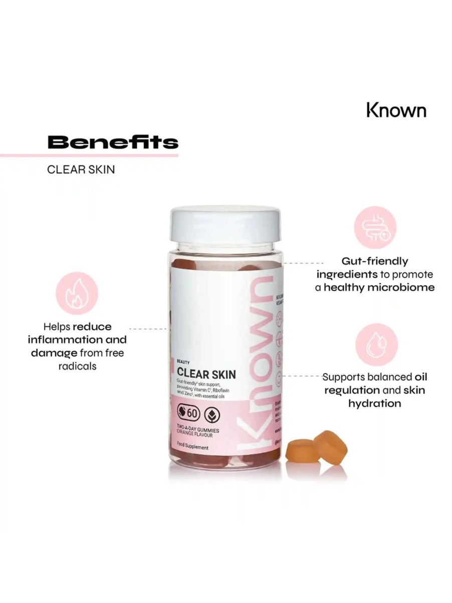 Beauty Known Nutrition Supplements | Clear Skin Vegetarian Gummies