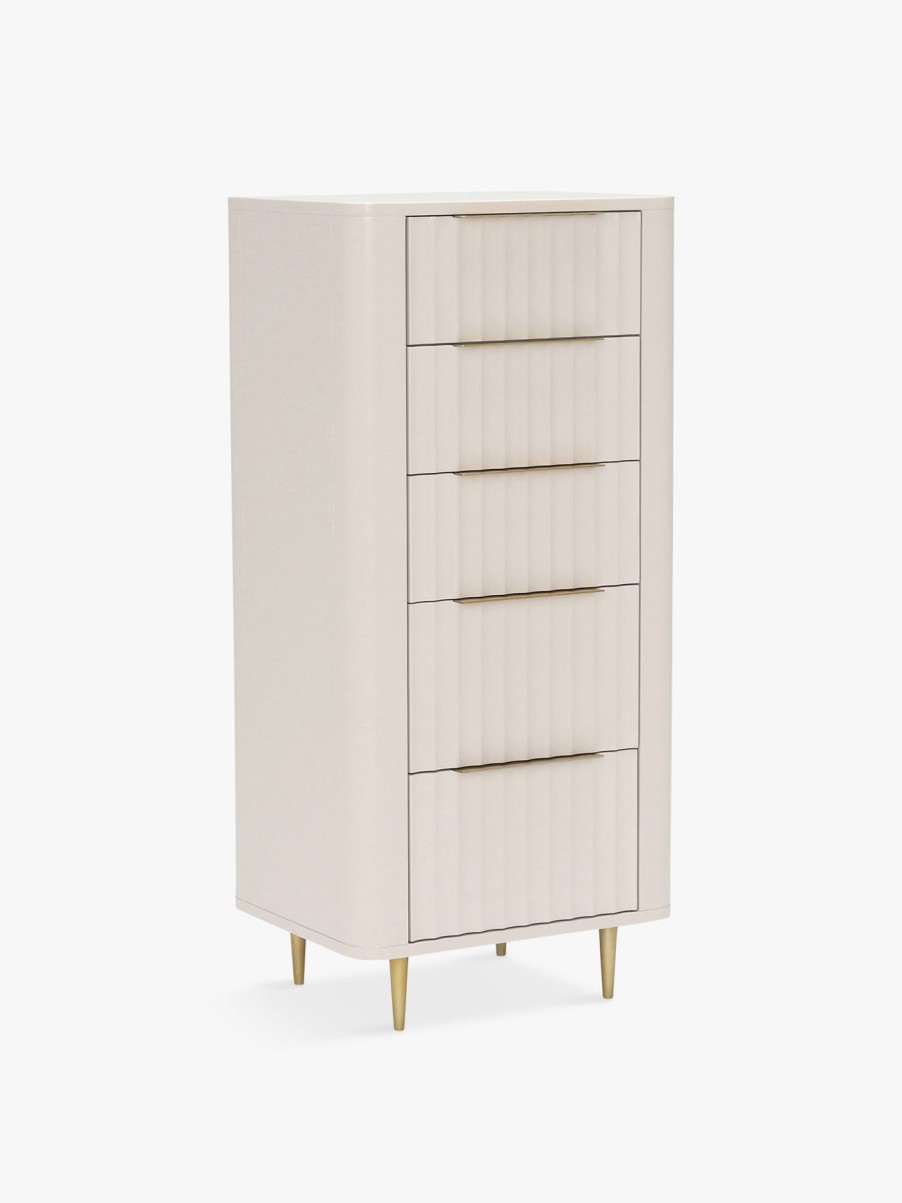 Furniture & Outdoor Barker and Stonehouse Chest Of Drawers | Lucia 5 Drawer Tall Chest White Mahogany