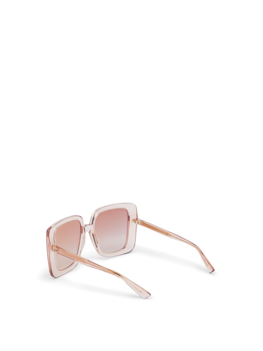 Women GUCCI Sunglasses | Oversized Recycled Acetate Sunglasses Beige-Beige-Brown