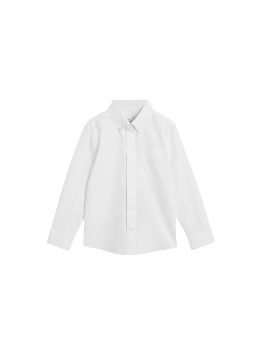 Kids REISS Shirts | Greenwich Button-Down Oxford Shirt White